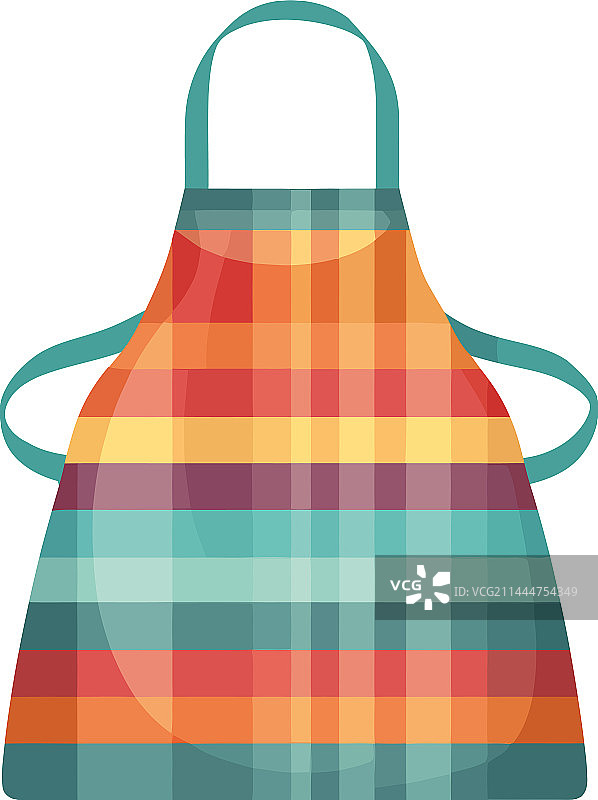 带有格子图案的卡通厨师围裙图片素材