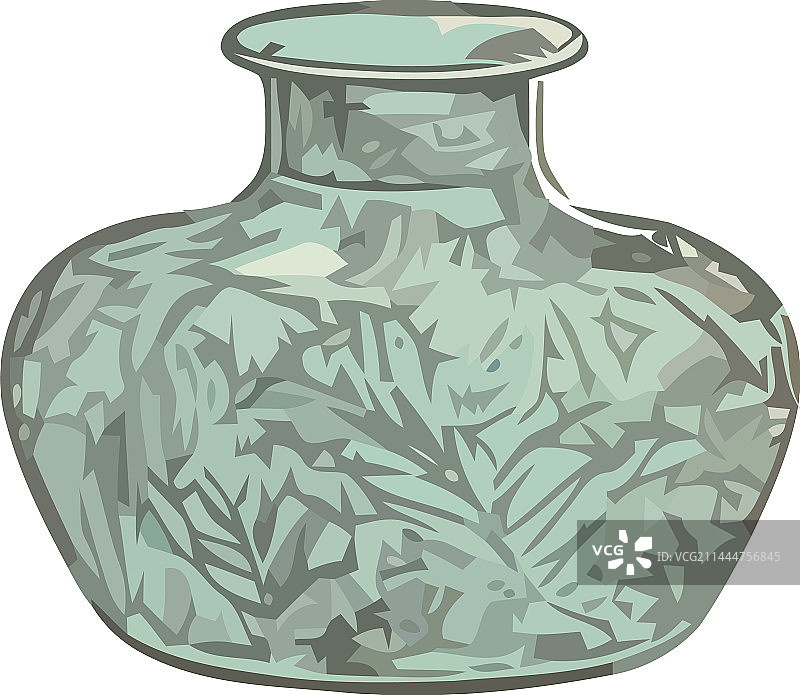 花卉图案精美陶罐花瓶图片素材