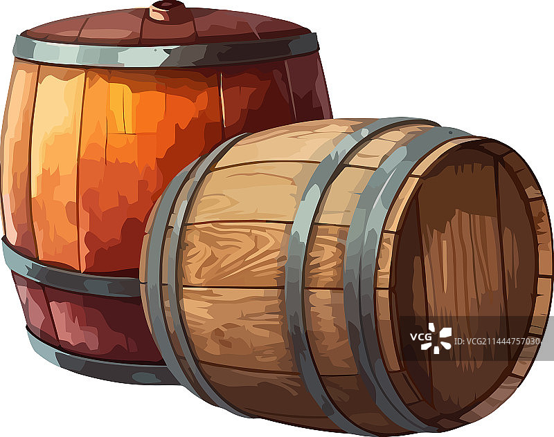 用于庆祝饮用的木制小桶威士忌图片素材