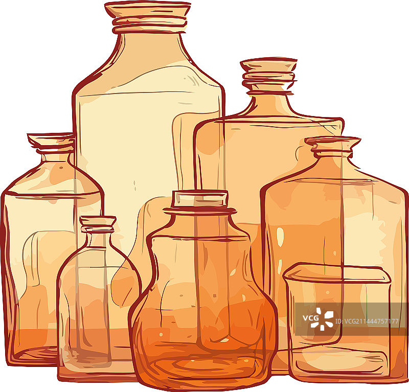 医药用透明玻璃瓶罐图片素材