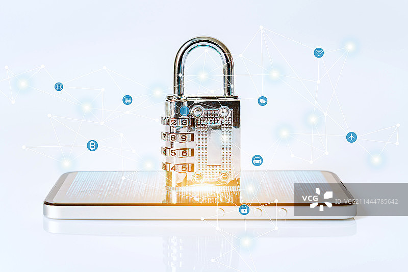 锁，手机，信息，数据安全，互联大数据概念图片素材