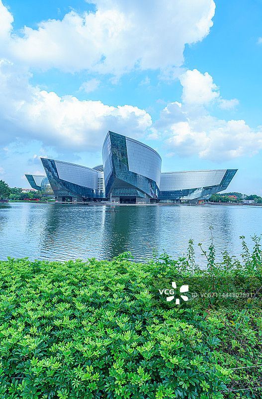 广州番禺大学城广东科学中心现代建筑园林景观图片素材