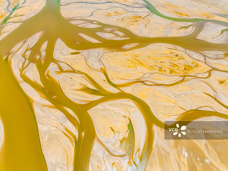 山西省运城市永济市（晋陕交界）黄河滩涂场景夏季航拍图片素材