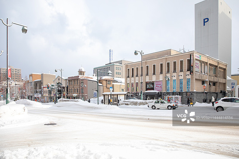 日本北海道城市街头道路图片素材