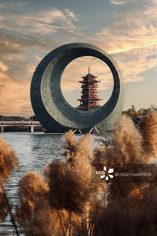 集美园博苑 月光环和杏林阁图片素材