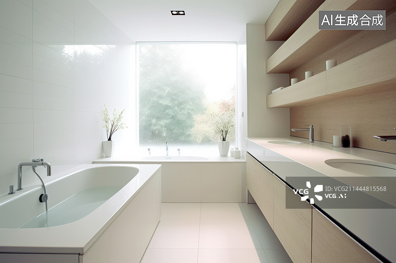 【AI数字艺术】现代极简浴室室内设计图片素材