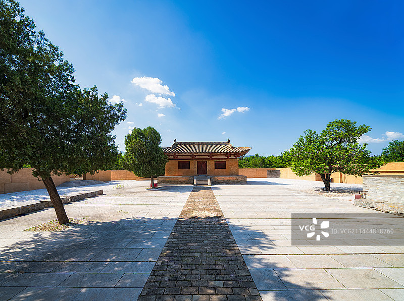 第五批国宝单位，山西省运城市芮城县——广仁王庙（五龙庙）夏季户外风光图片素材