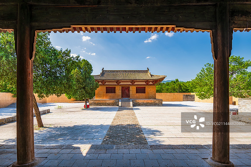 第五批国宝单位，山西省运城市芮城县——广仁王庙（五龙庙）夏季户外风光图片素材