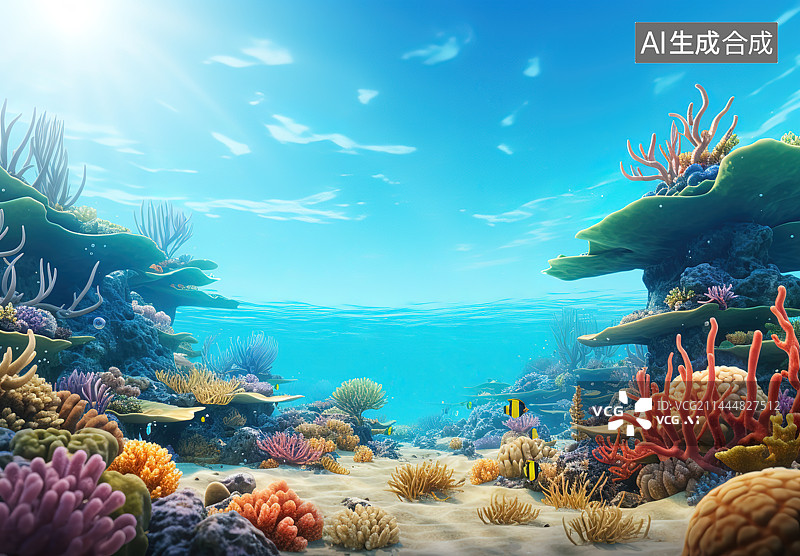 【AI数字艺术】海洋背景图片素材