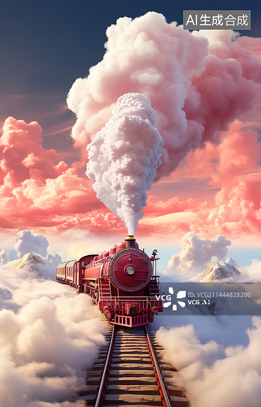 【AI数字艺术】蒸汽机车图片素材