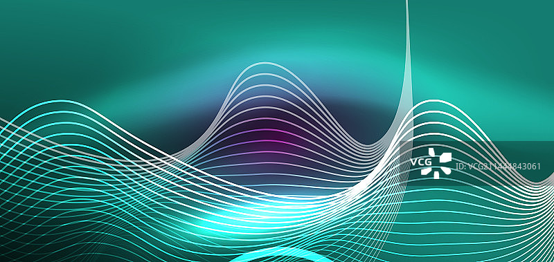 霓虹线条和波浪抽象的背景技术图片素材