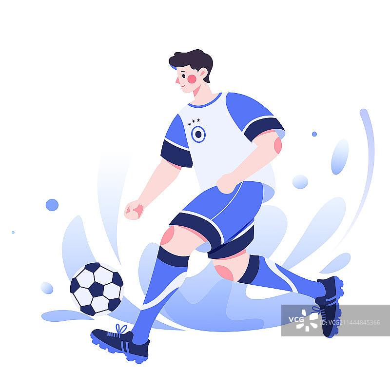全民健身日踢足球的男生矢量插画图片素材