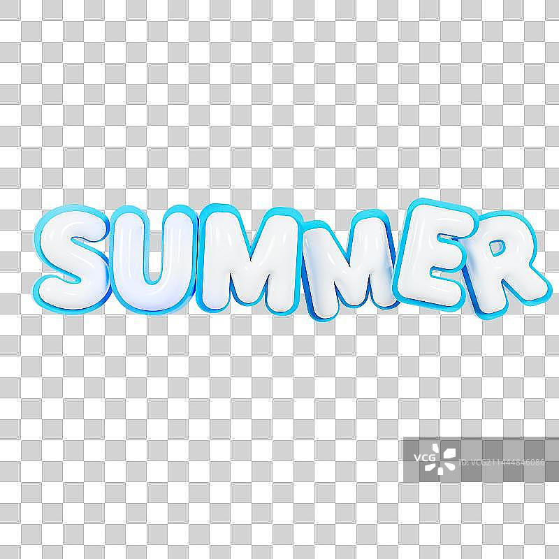 3D立体夏天英文字母设计元素图片素材