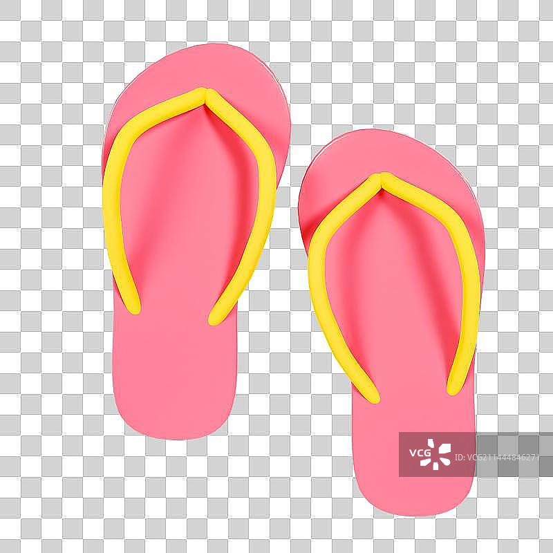 3D立体人字拖彩色拖鞋元素图片素材