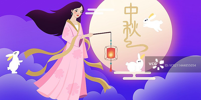 中国传统节日中秋节插画海报图片素材