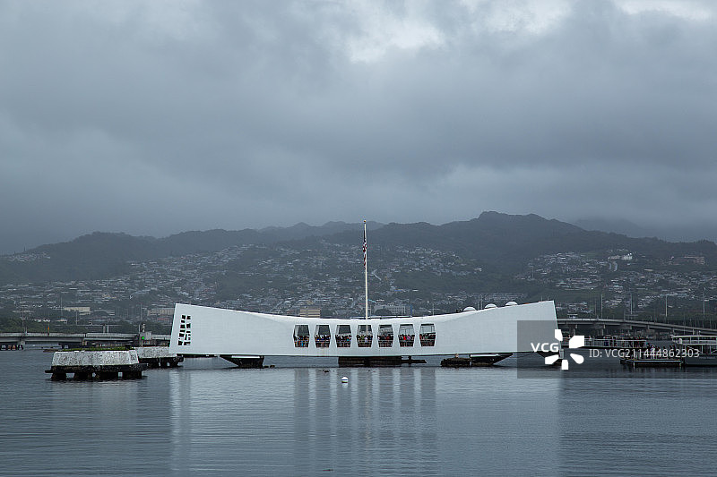 珍珠港美军亚利桑那军舰二战纪念馆 美国夏威夷檀香山图片素材