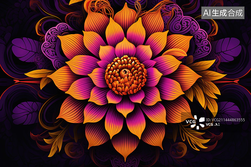 【AI数字艺术】花的全帧拍摄图片素材