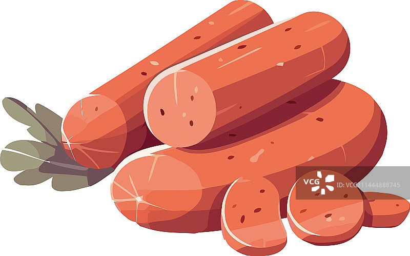 烤猪肉香肠，美味午餐图片素材