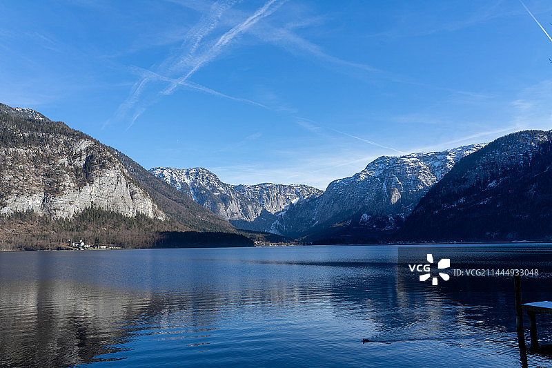 哈尔施塔特湖景图片素材