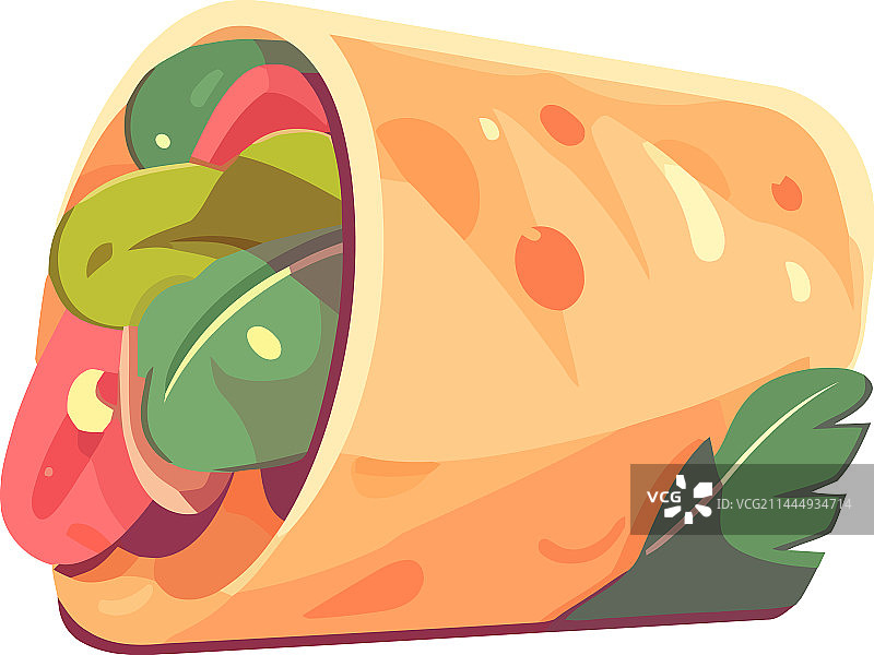 新鲜蔬菜玉米饼：健康的午餐图片素材