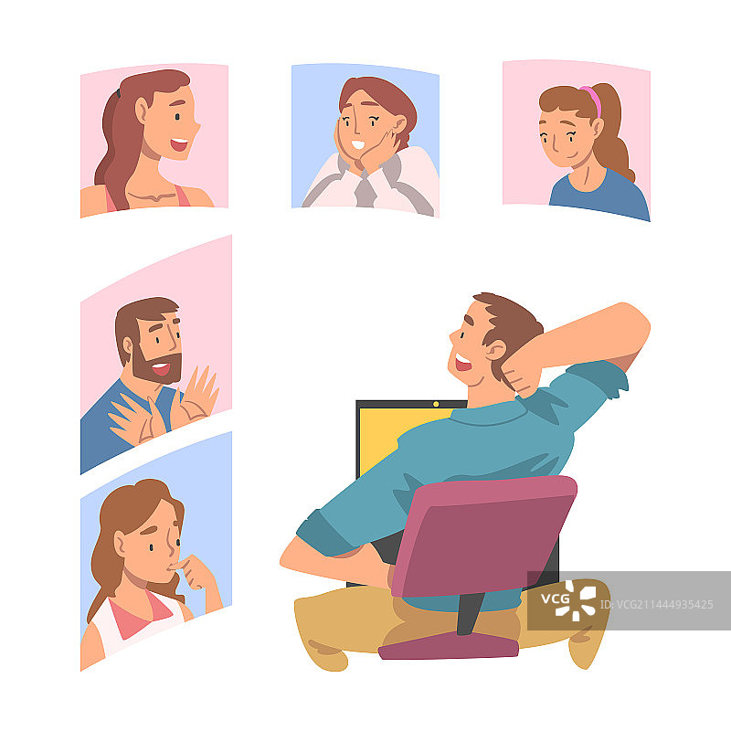 与人视频会议和网络会议图片素材