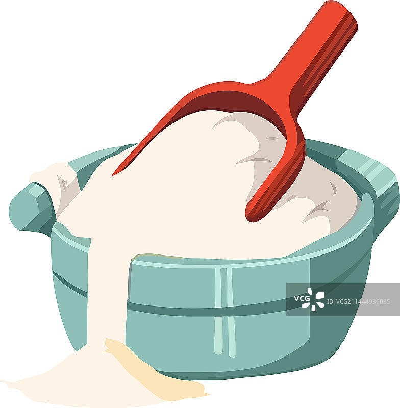 塑料碗中的有机面粉图片素材