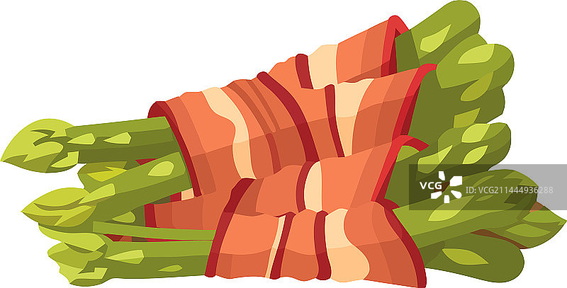 鲜芦笋配培根片图片素材