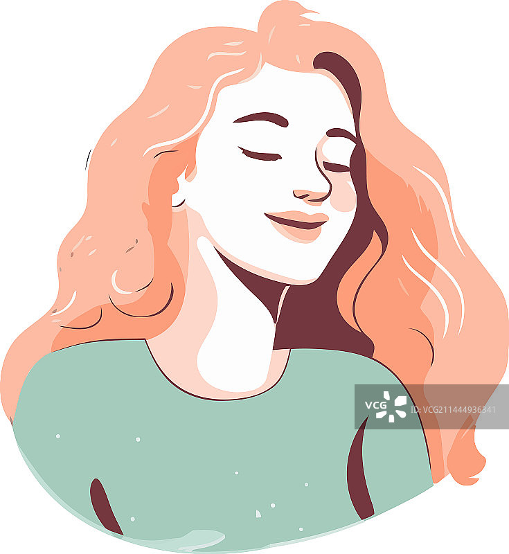 微笑的长发女人图片素材