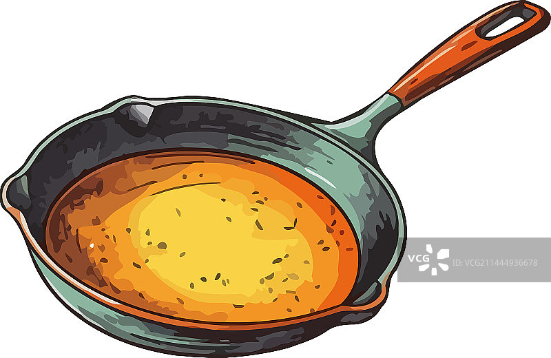 用煎锅烹饪的健康餐图片素材