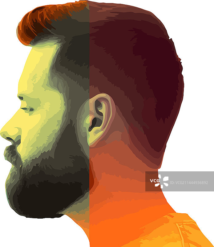 一位留着胡须的成年男人正在远望图片素材