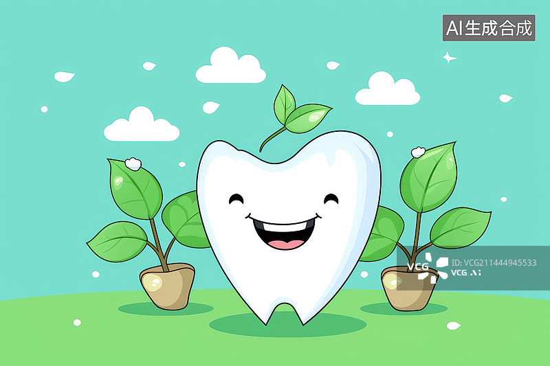 【AI数字艺术】清新干净的牙齿图片素材