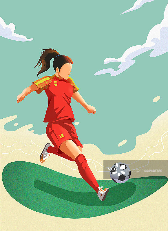 女足世界杯插画4图片素材