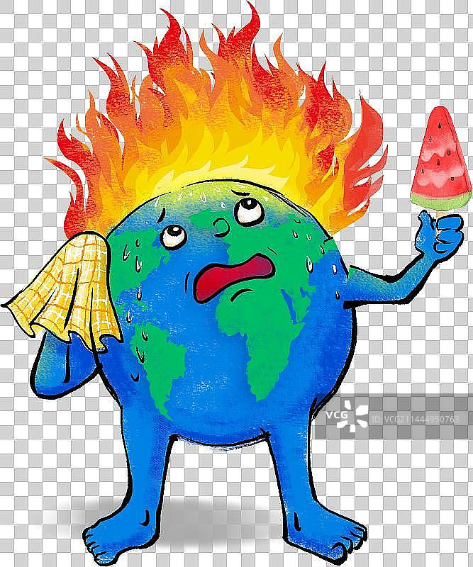 气候，热，全球变暖，高温，讽刺漫画图片素材