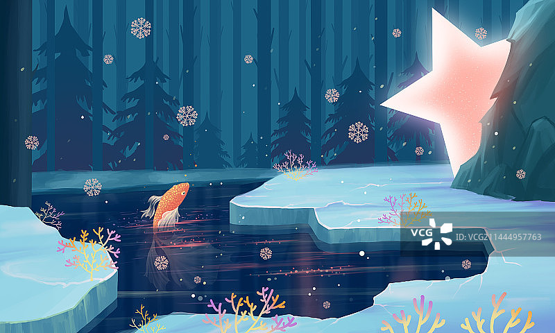 冬季，背景，场景，治愈系，插画图片素材