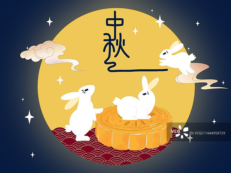 中国传统节日中秋节插画海报图片素材