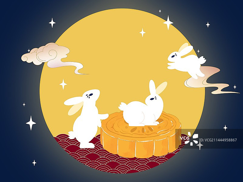 中国传统节日中秋节插画海报图片素材