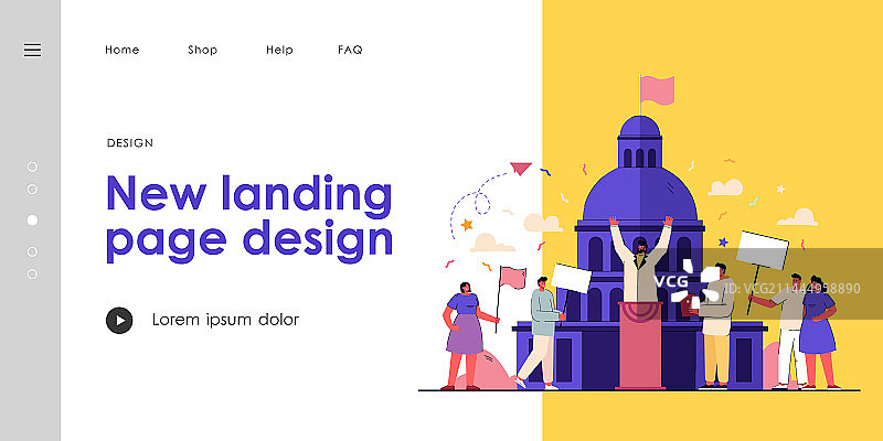 参与政治活动的人群扁平插画图片素材