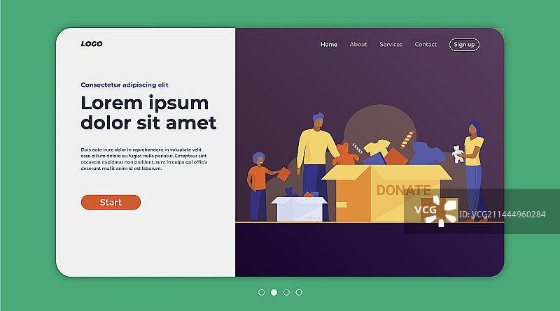 一家人捐赠衣物和玩具图片素材