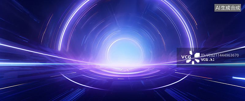 【AI数字艺术】圆形抽象形状科技技术创新概念背景图片素材
