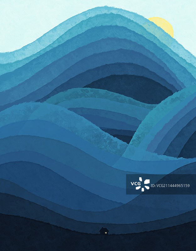 美丽的蓝色波浪背景图片素材