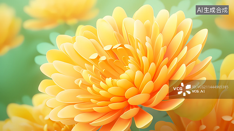【AI数字艺术】绽放的大菊花C4D建模渲染植物壁纸图片素材