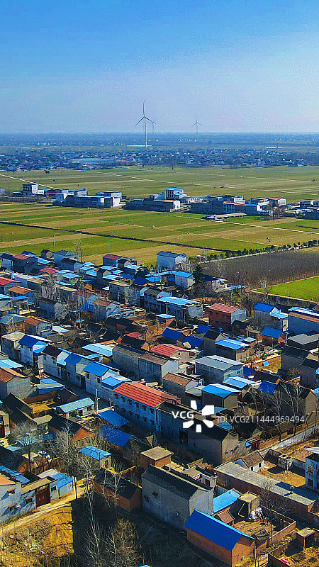 晴空下的高角度农村景观图片素材