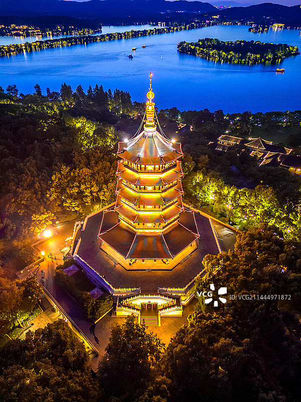 杭州西湖雷峰塔图片素材