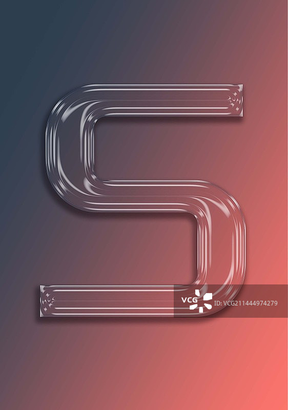 透明玻璃效果英文字母S渐变背景免扣素材图片素材