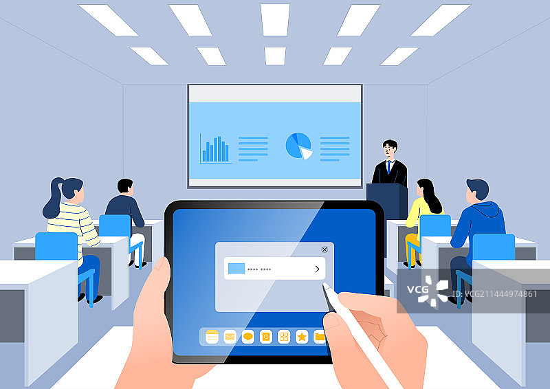 平板电脑远程学习设备图片素材