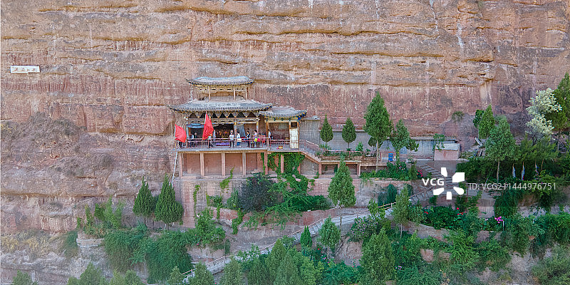 炳灵寺石窟 航拍 风光 甘肃图片素材
