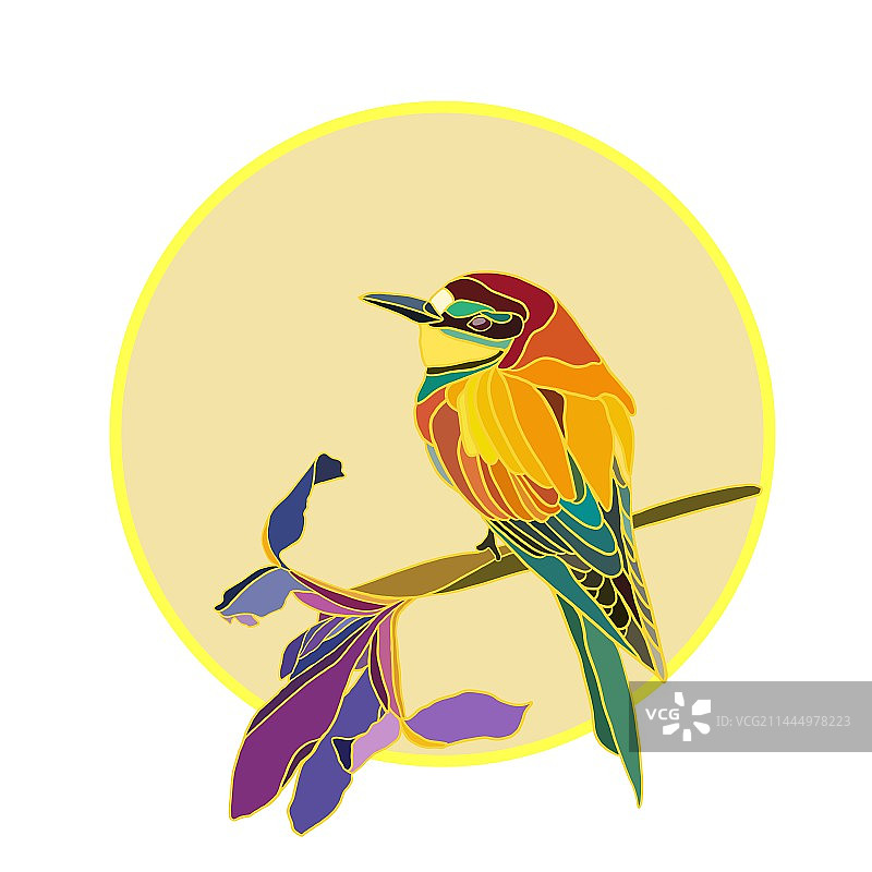 插画 鸟和花图片素材