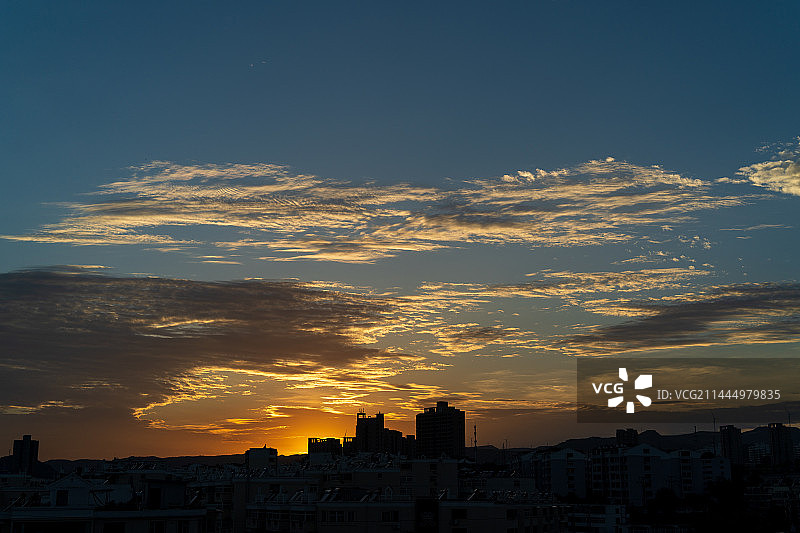 山西阳泉晚霞图片素材