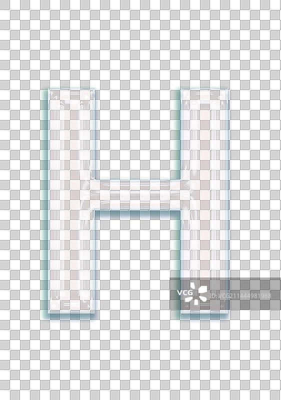 透明玻璃效果英文字母H免扣素材图片素材