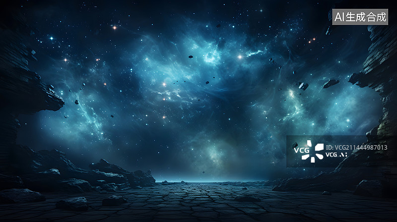 【AI数字艺术】外星球星云宇宙科幻插图图片素材